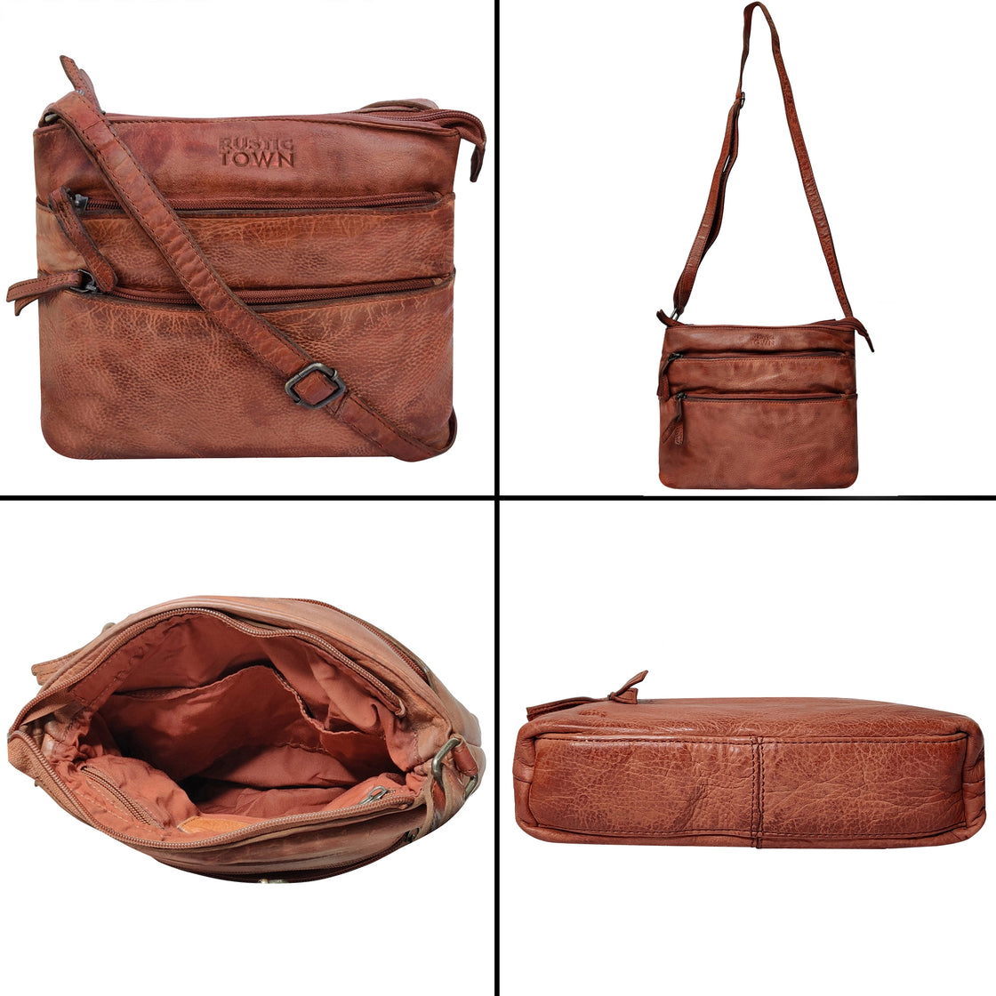 Leather Crossbody Bag for Women, Brick Red
