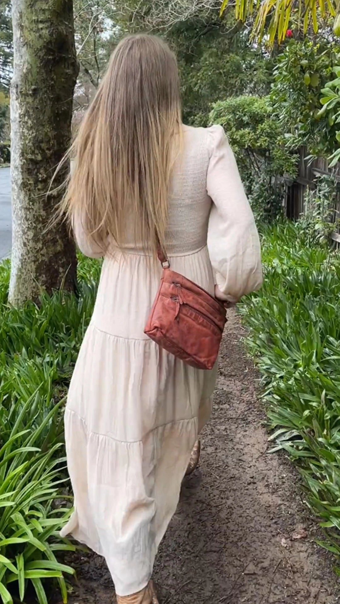 Leather Crossbody Bag for Women, Brick Red