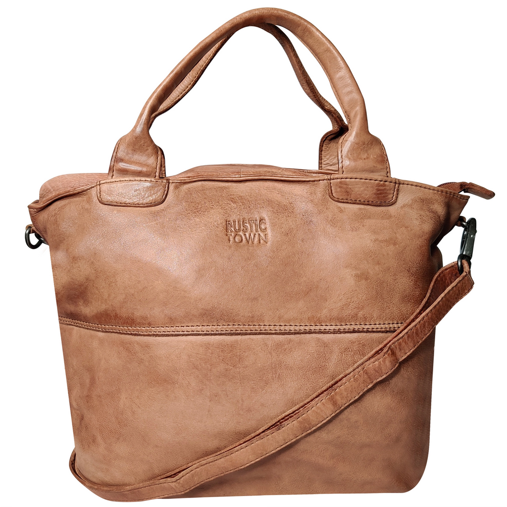 Leather Tote Bag for Women, Cognac
