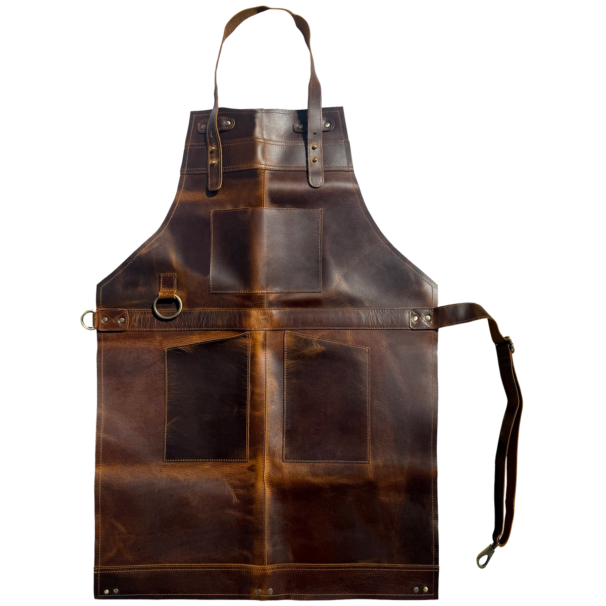 Bennett Full-Grain Buffalo Leather Apron - Professional BBQ & Workshop