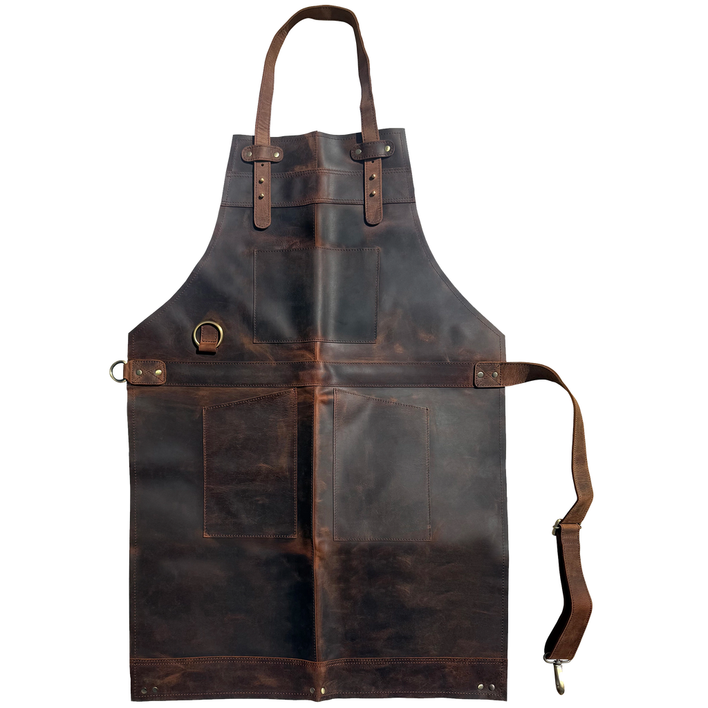 Bennett Premium Leather Apron for Men - Heavy Duty Workshop Grade