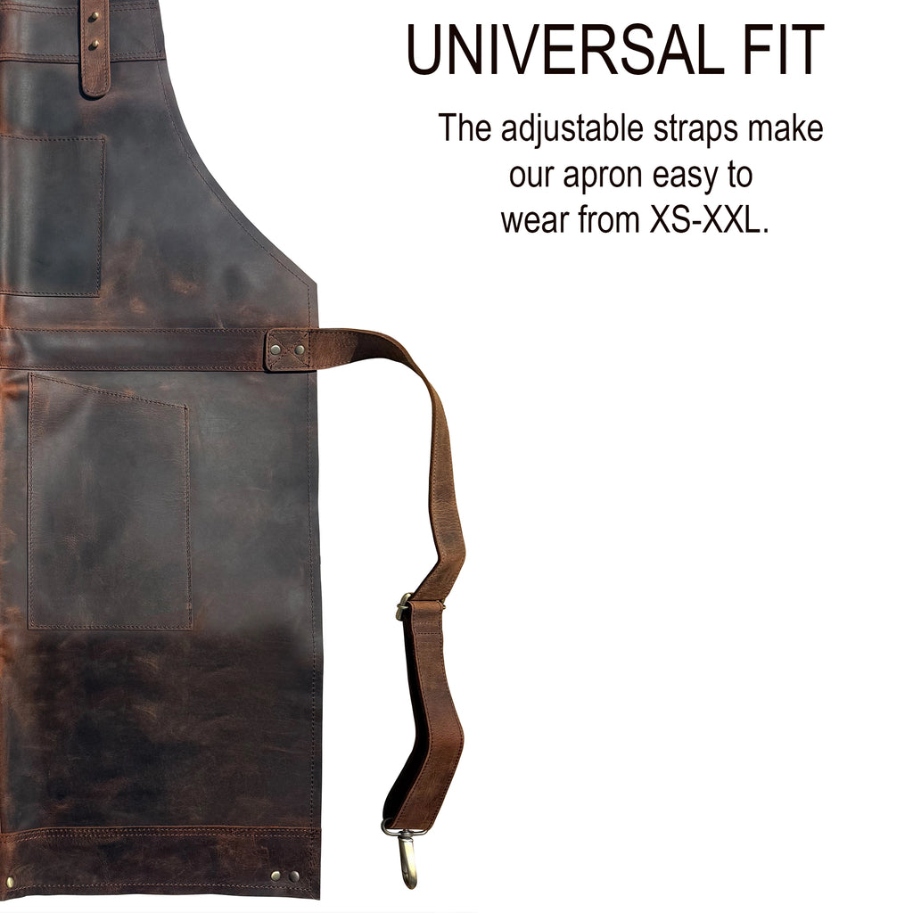 Bennett Premium Leather Apron for Men - Heavy Duty Workshop Grade