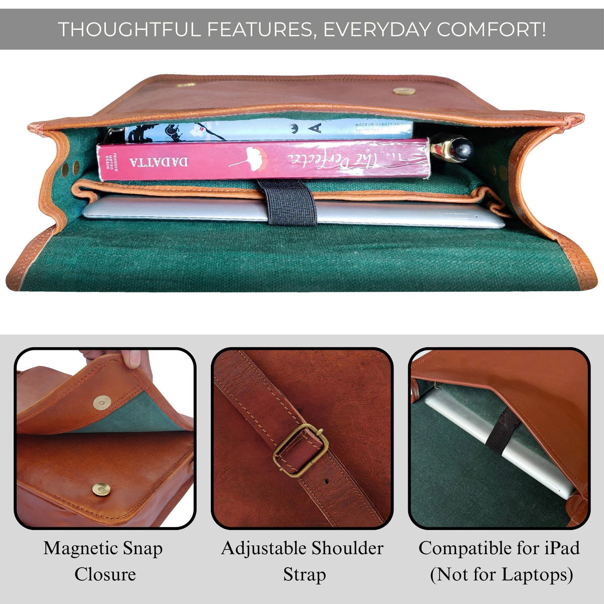 ARTISIAN LEATHER LAPTOP MESSENGER BAG (11 INCH)