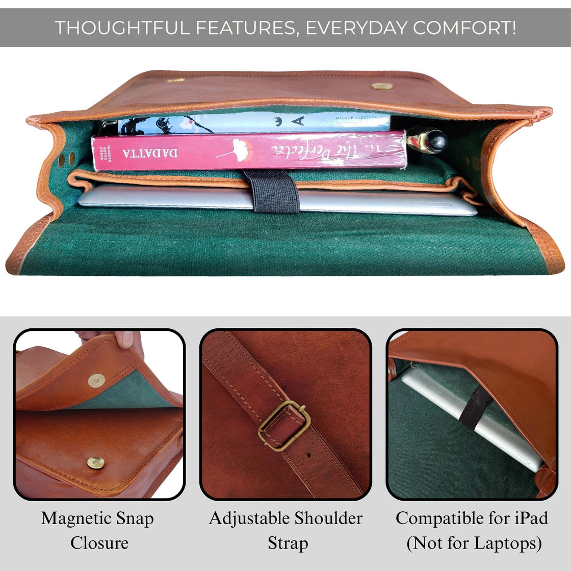 ARTISIAN LEATHER LAPTOP MESSENGER BAG (11 INCH)