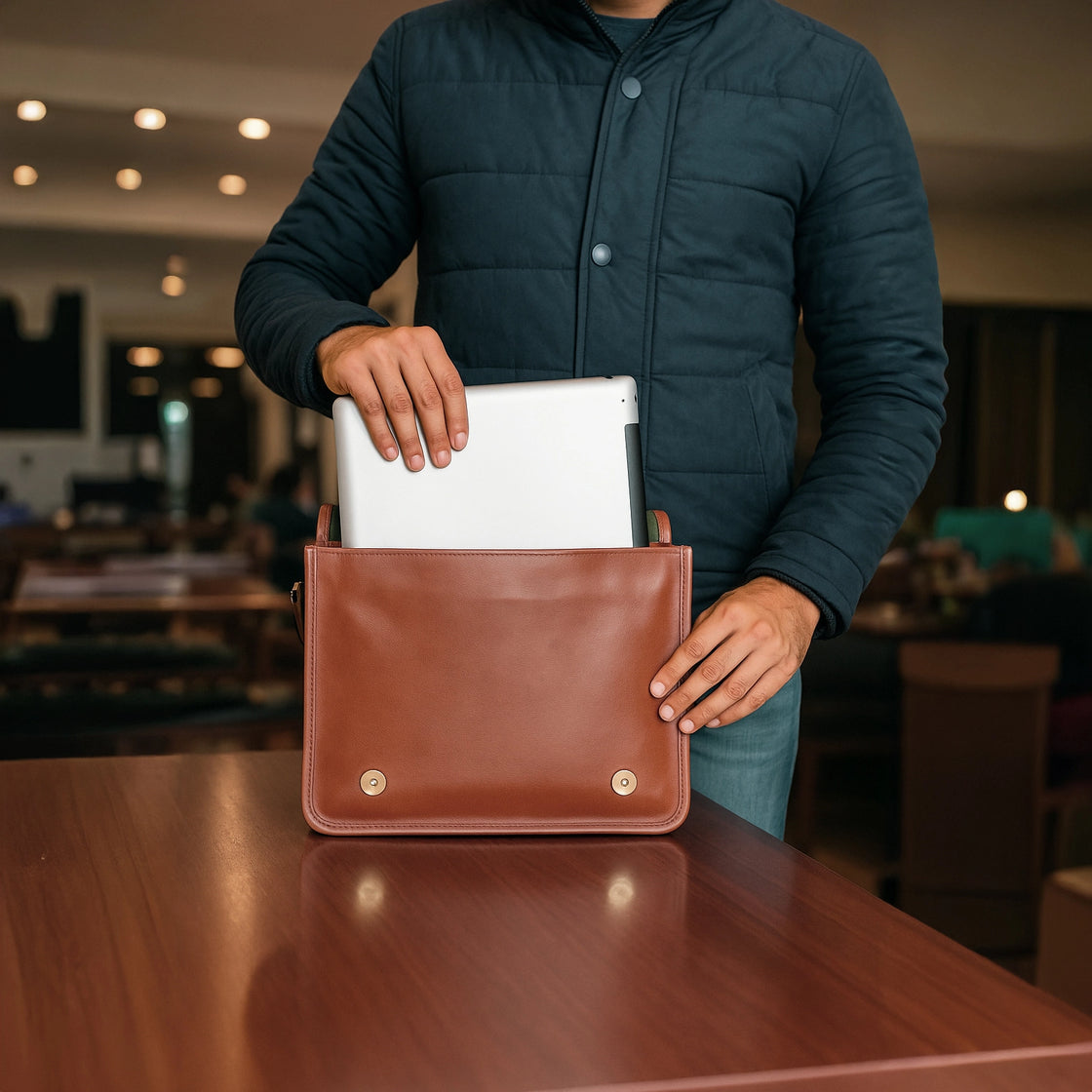 ARTISIAN LEATHER LAPTOP MESSENGER BAG (11 INCH)
