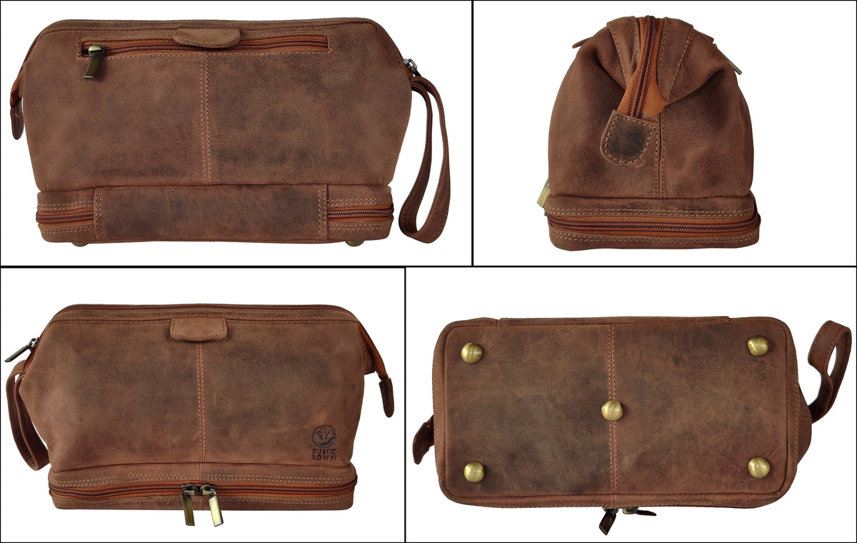 Megan Leather Travel Cosmetic Bag
