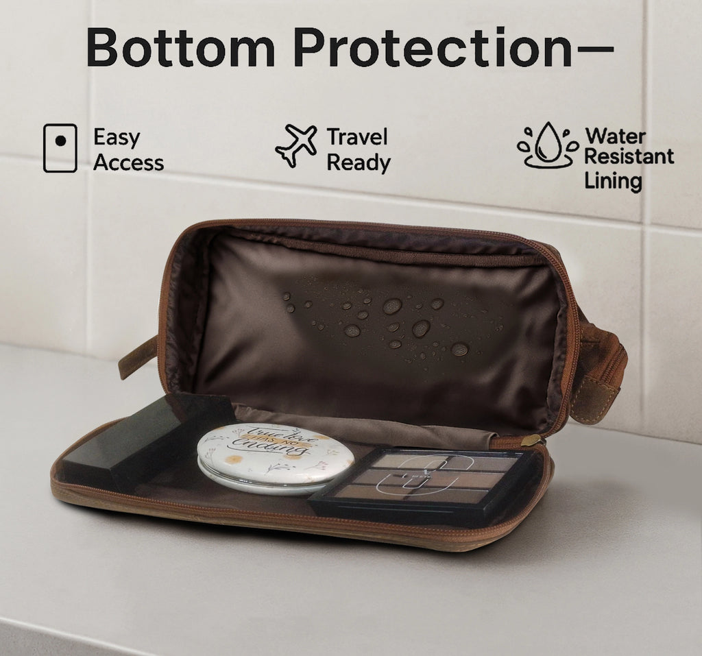 Megan Leather Travel Cosmetic Bag