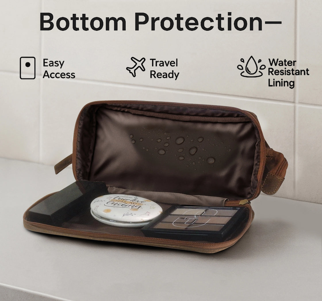 Megan Leather Travel Cosmetic Bag