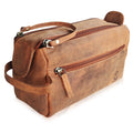 Genuine Leather Travel Toiletry Bag (Brown)