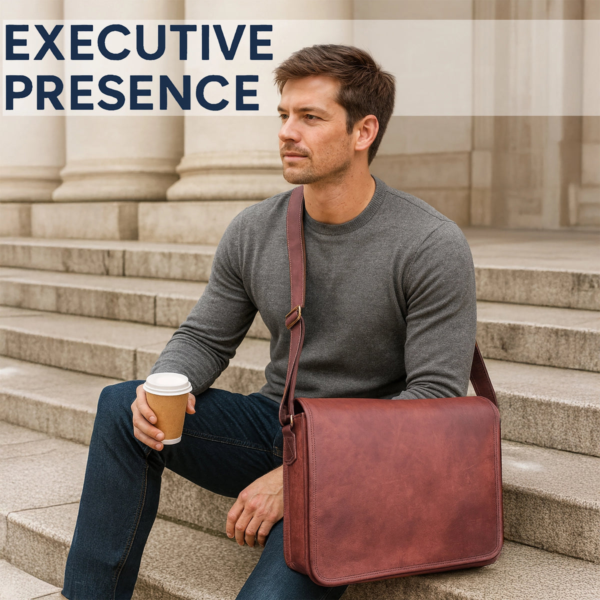 Artisian Leather Laptop Messenger Bag (15 inch)