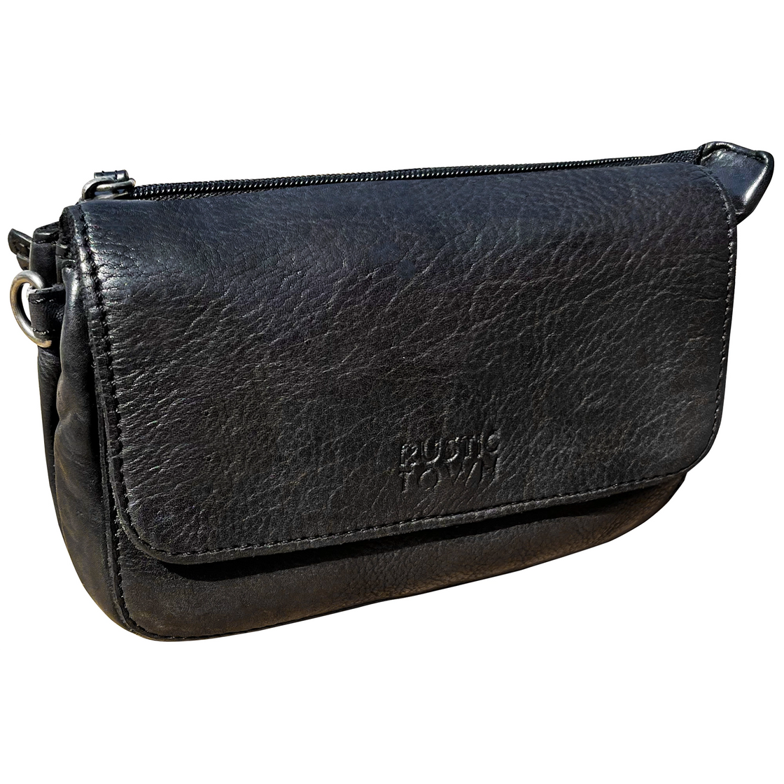 Leather Wallet Travel Purse Waist Bag for Women, Black
