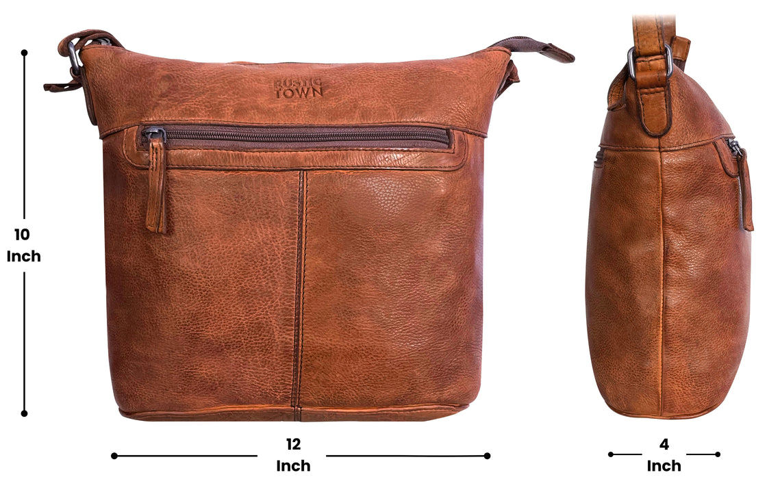Leather Sling Bag for Women, Brick Red
