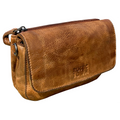 Leather Wallet Travel Purse Waist Bag for Women, Cognac