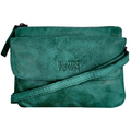Leather Sling Bag Wristlet Clutch for Women, Green