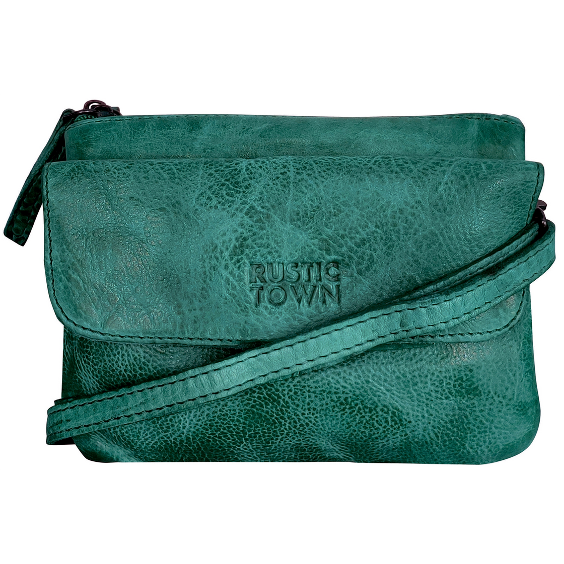 Leather Sling Bag Wristlet Clutch for Women, Green