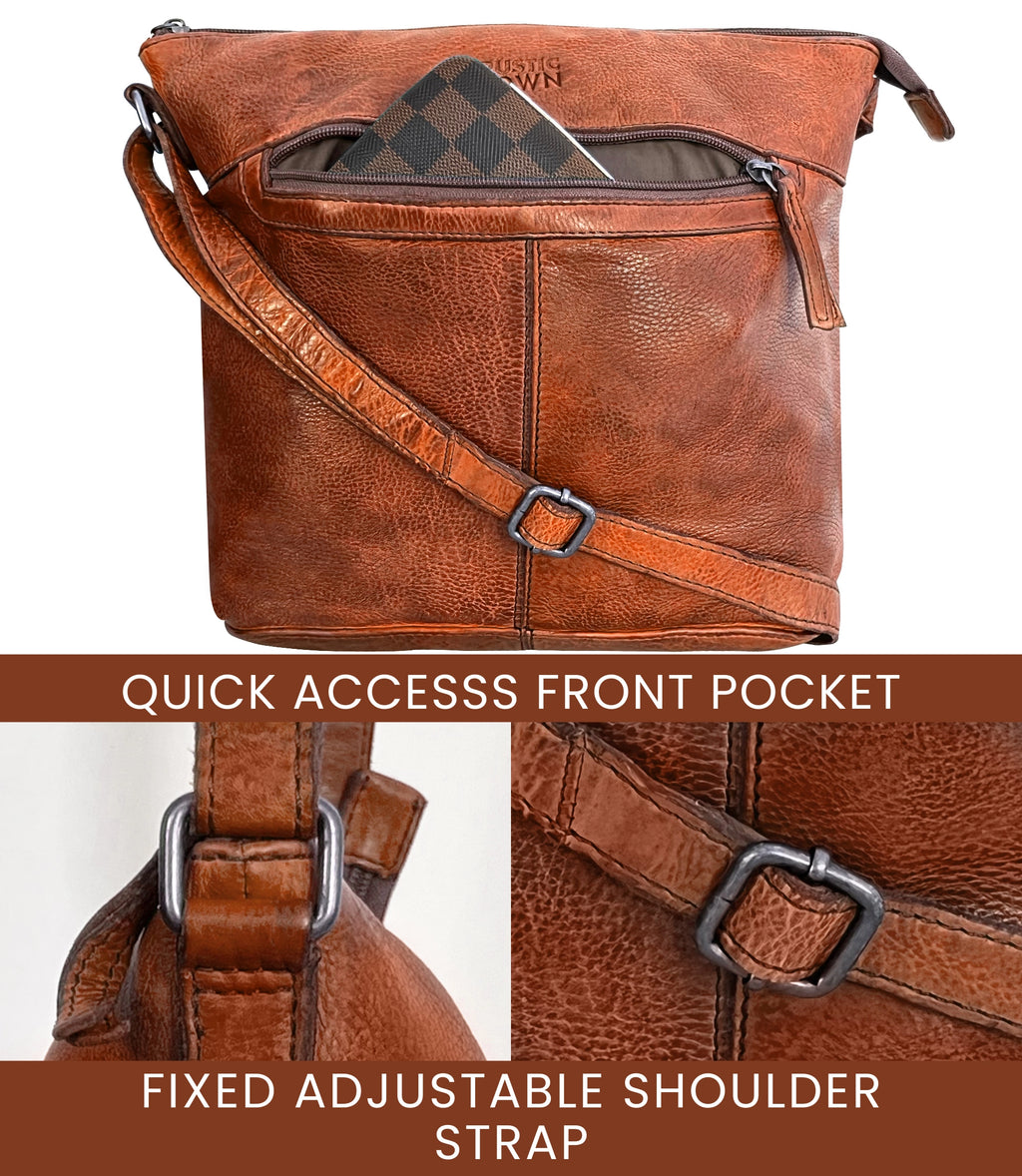 Leather Sling Bag for Women, Brick Red
