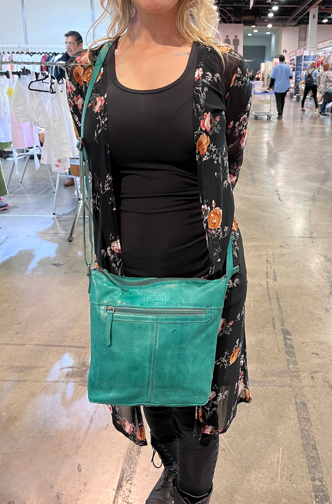 Leather Sling Bag for Women, Green