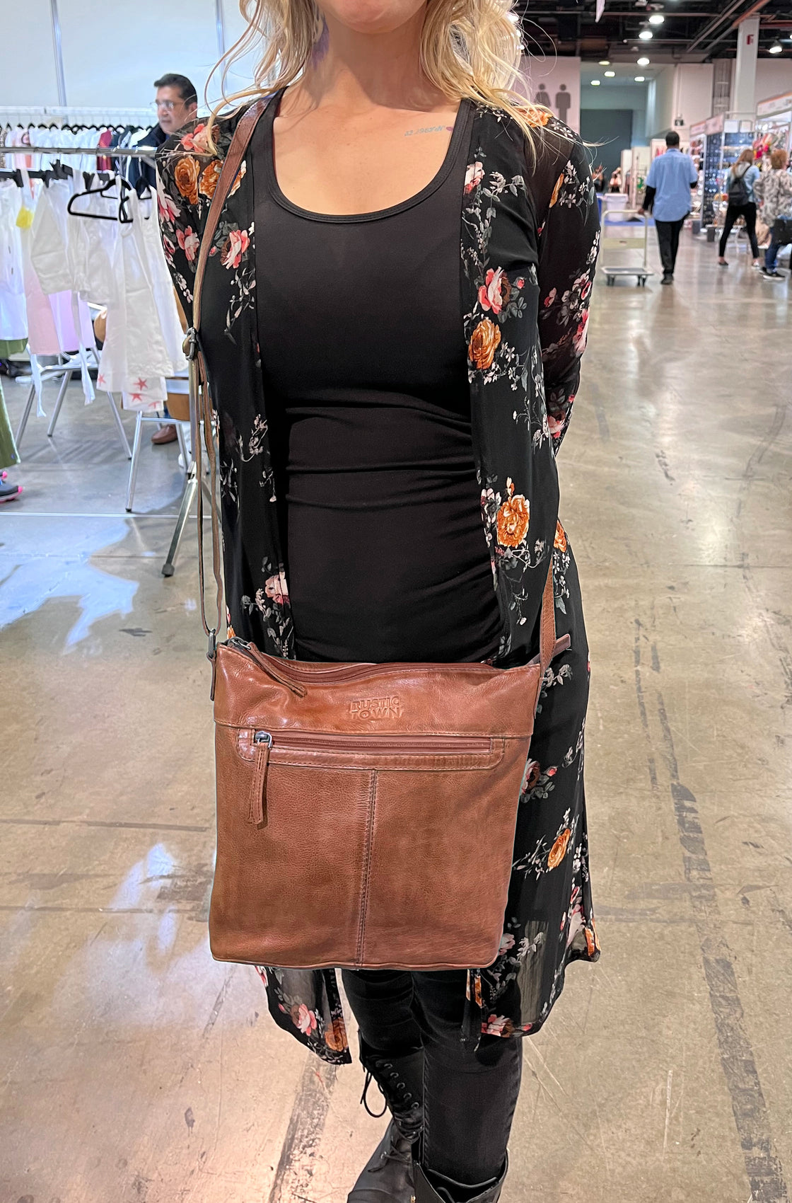 Leather Sling Bag for Women, Brick Red
