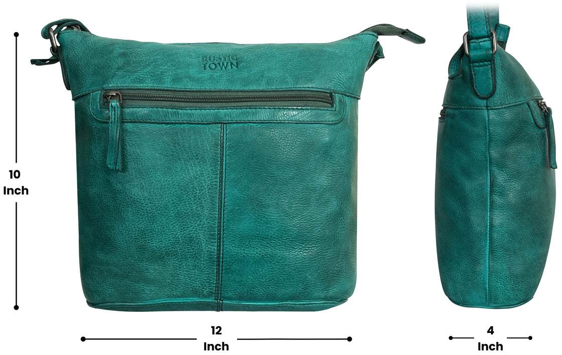 Leather Sling Bag for Women, Green