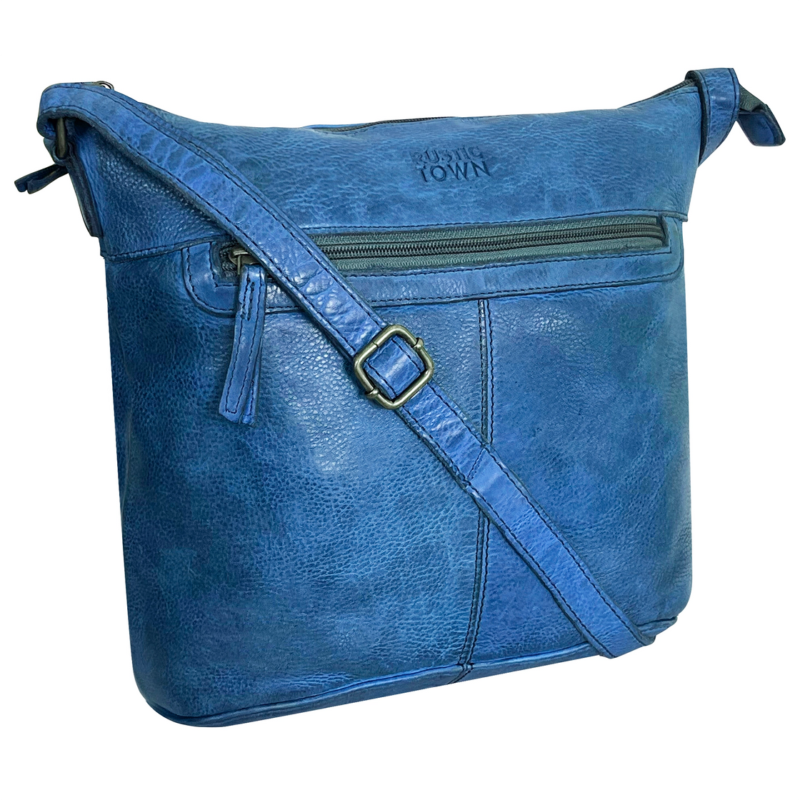 Leather Sling Bag for Women, Petrol Blue