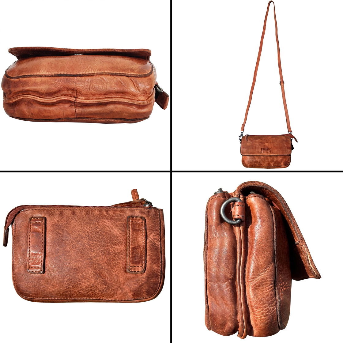 Leather Wallet Travel Purse Waist Bag for Women, Brick Red
