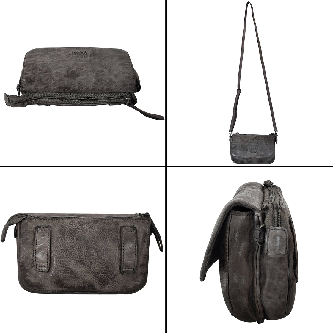 Leather Wallet Travel Purse Waist Bag for Women, Taupe