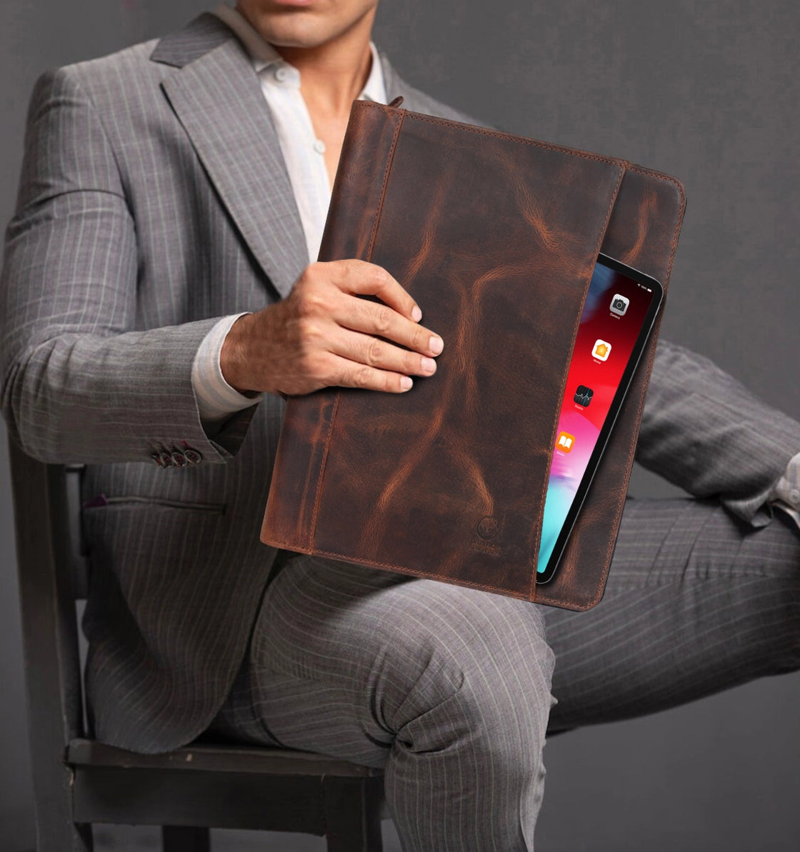 Kingsman Business Leather Portfolio (Walnut/Mulberry)