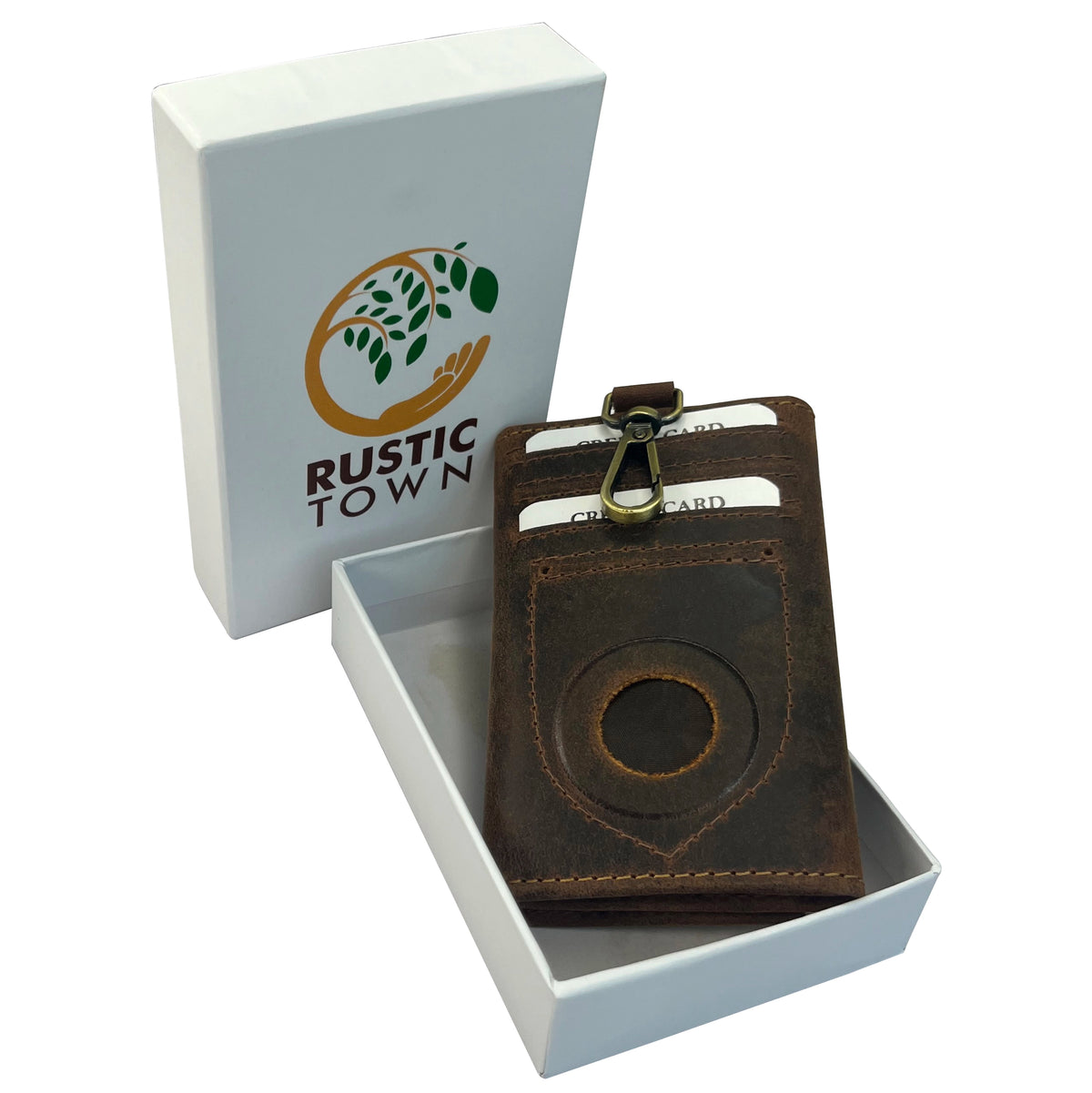 Willow Leather Key Holder - Slim Keychain AirTag Holder Wallet