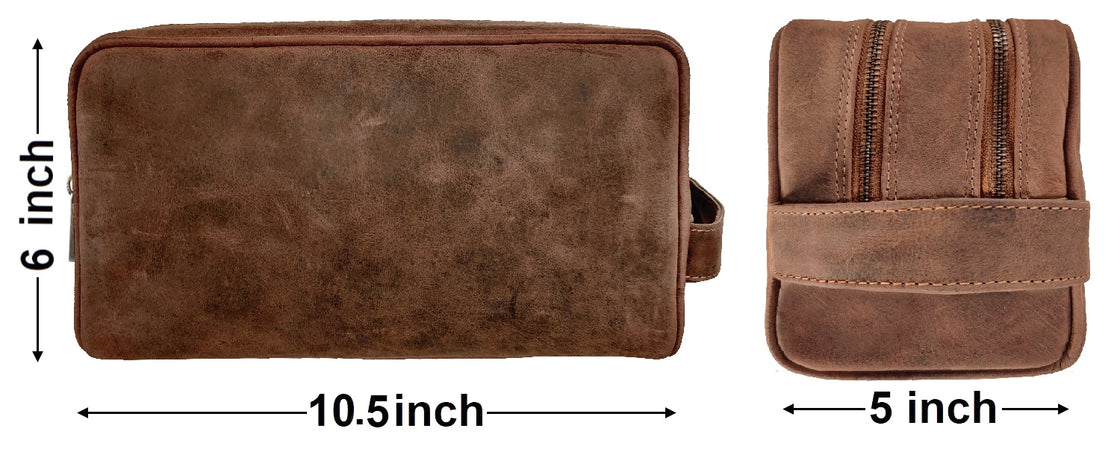 Johnny Handmade Leather Dopp Kit (Brown)
