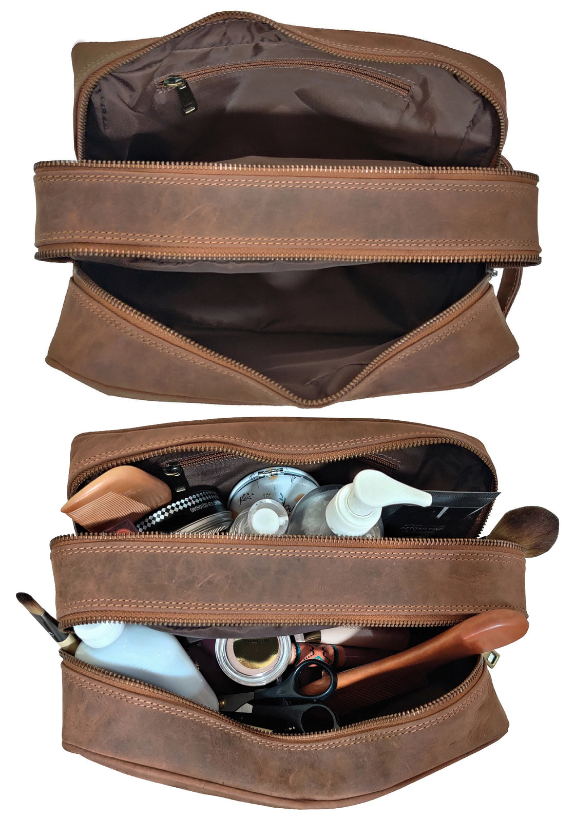 Johnny Handmade Leather Dopp Kit (Brown)