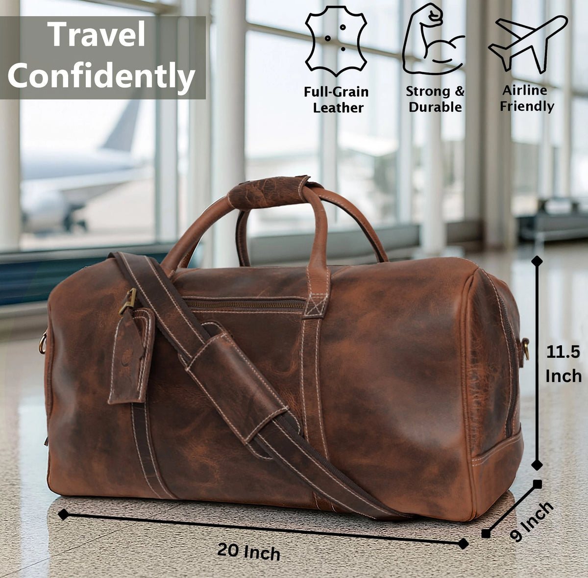 Sasha Carry On Leather Duffle Bag (Mulberry)