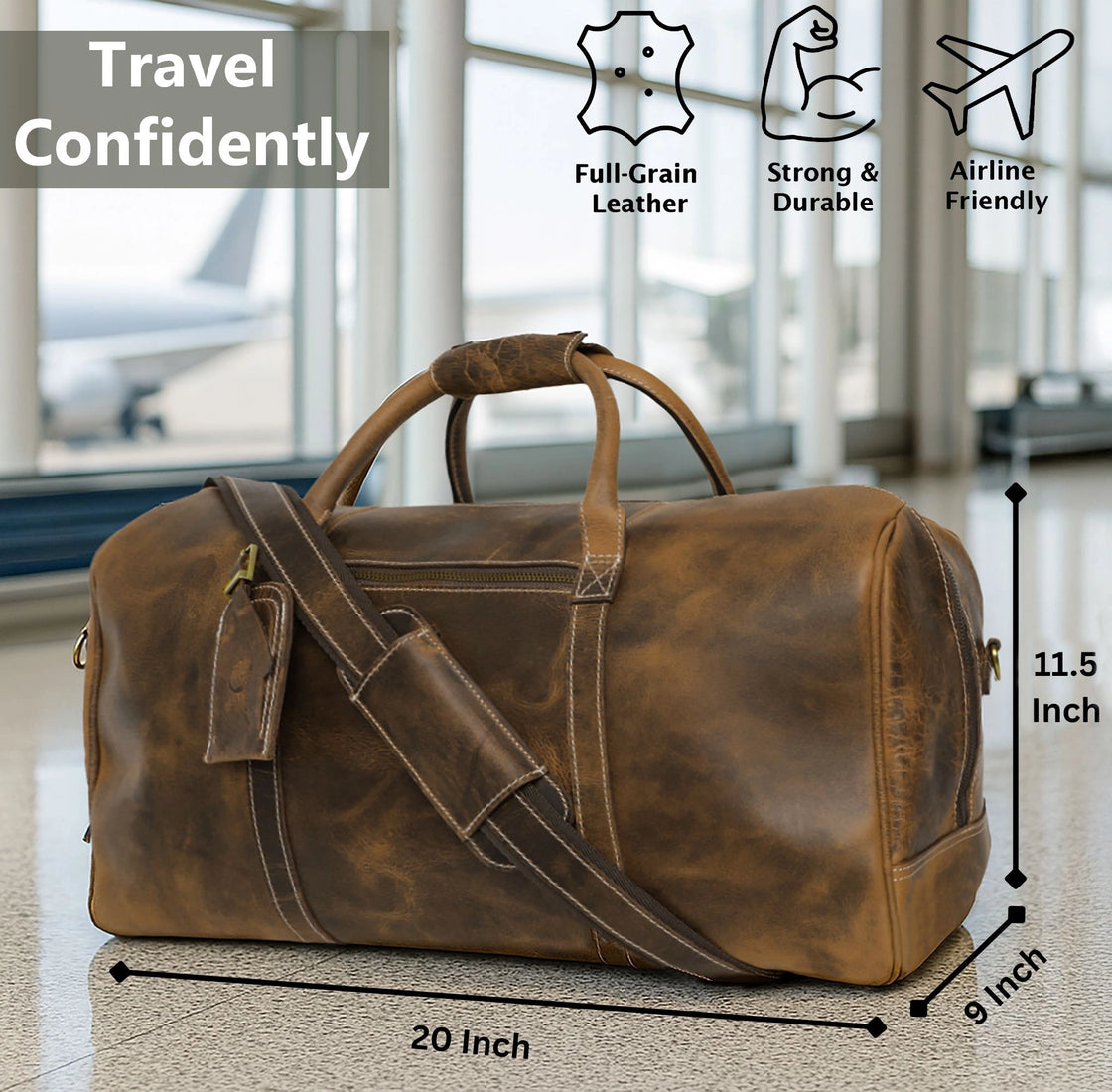 Sasha Travel Duffle Bag (Brown)