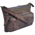 Leather Crossbody Handbag for Women, Taupe