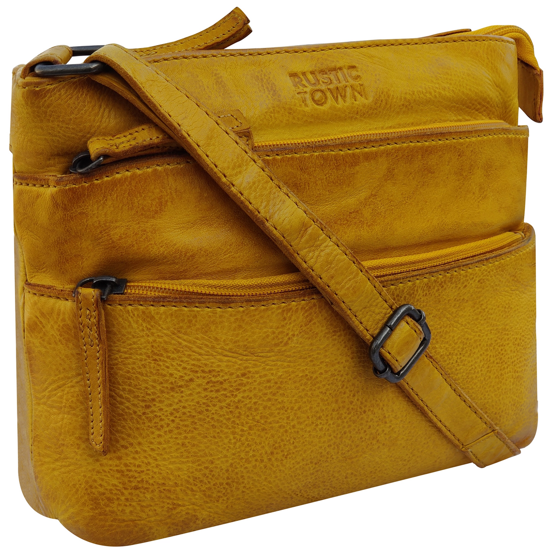 Leather Crossbody Bag for Women, Ocher