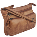 Leather Crossbody Handbag for Women, Cognac