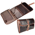 Finley Leather Hanging Toiletry Bag (Walnut Brown)
