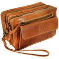 Leather Hand Pouch Men Purse Wallet Clutch Wrist Bag