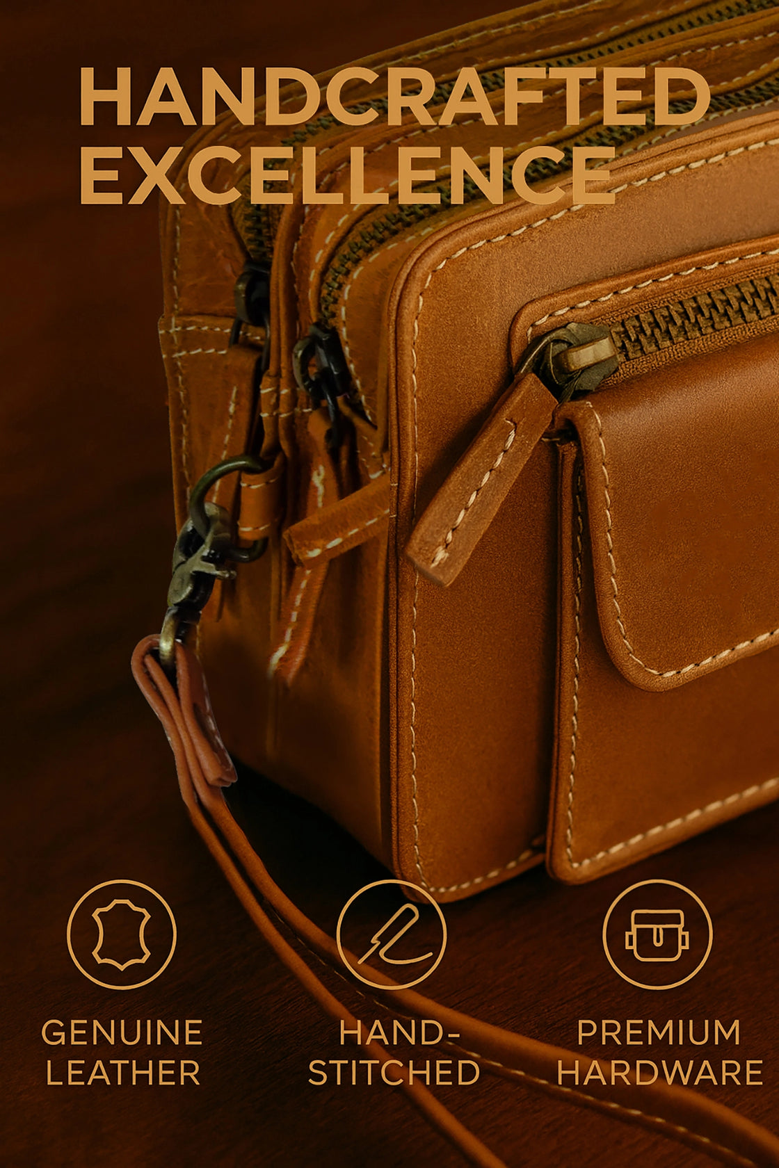 Leather Hand Pouch Men Purse Wallet Clutch Wrist Bag