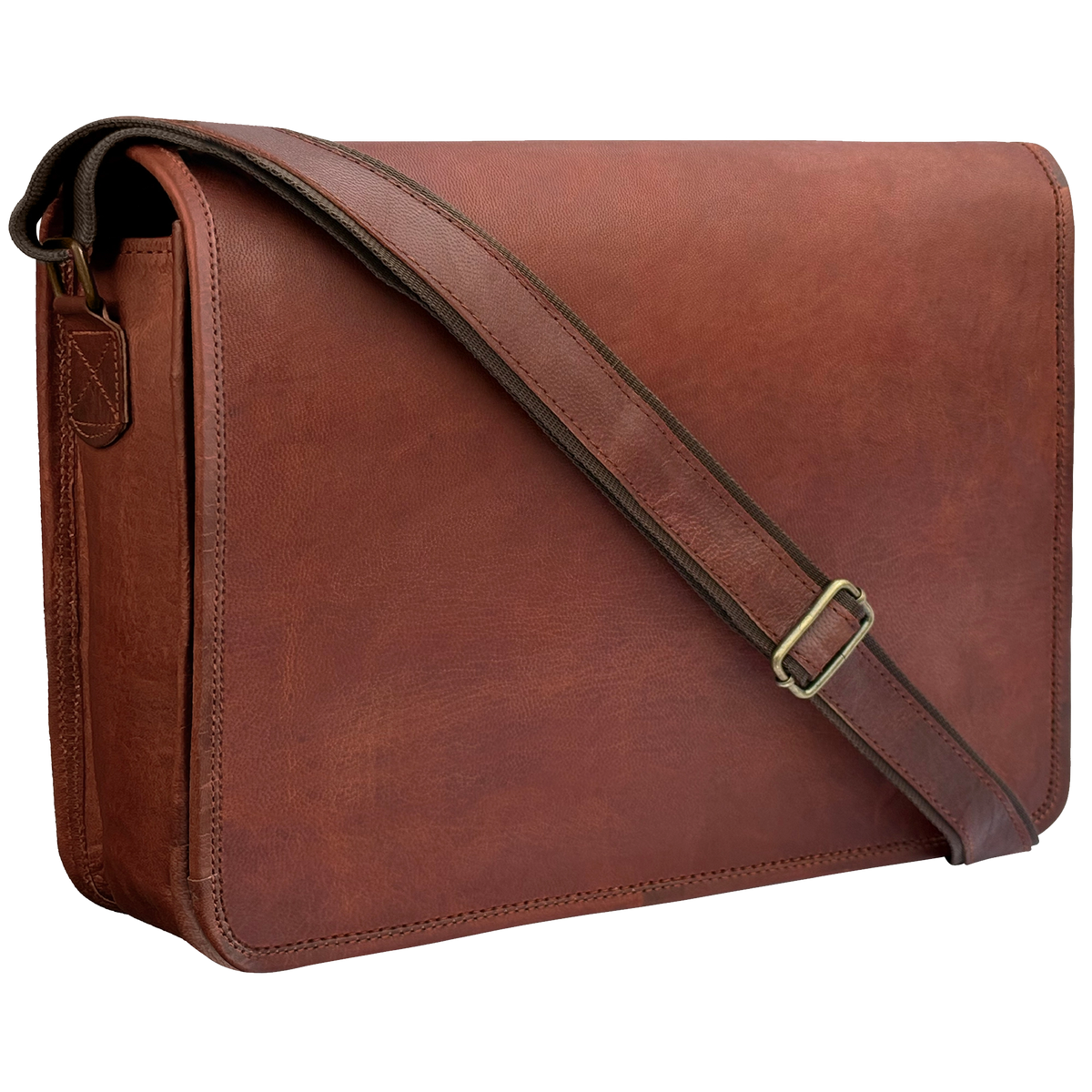 Artisian Leather Messenger Bag Crossbody Laptop Satchel (14 inch)
