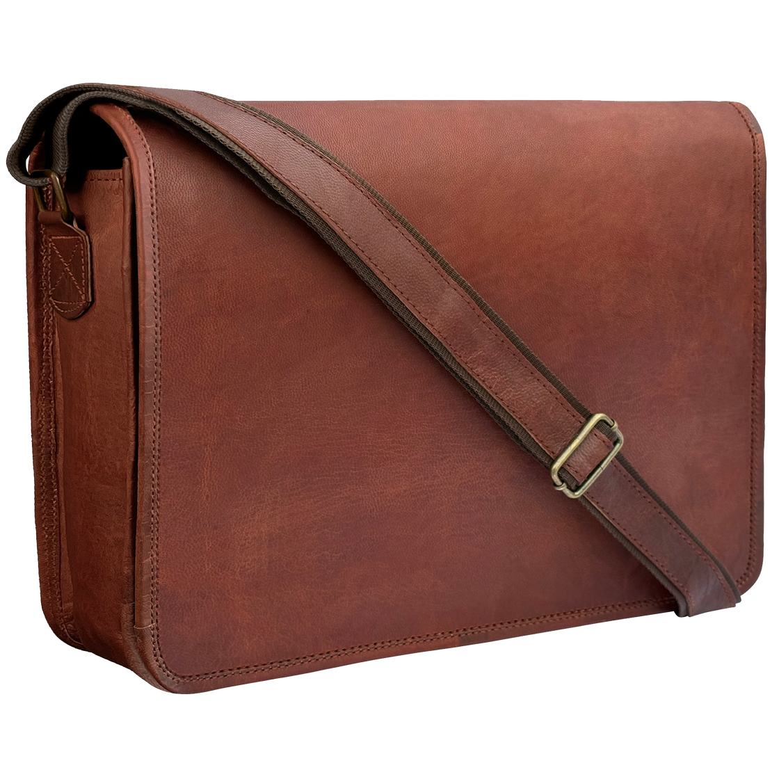 Artisian Leather Messenger Bag Crossbody Laptop Satchel (14 inch)
