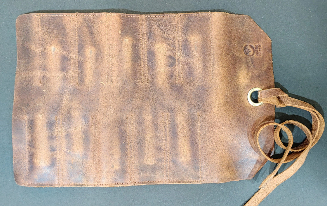 Genuine Leather Tool Roll Up Pouch- Handcrafted Tool Kit (10 Slots)