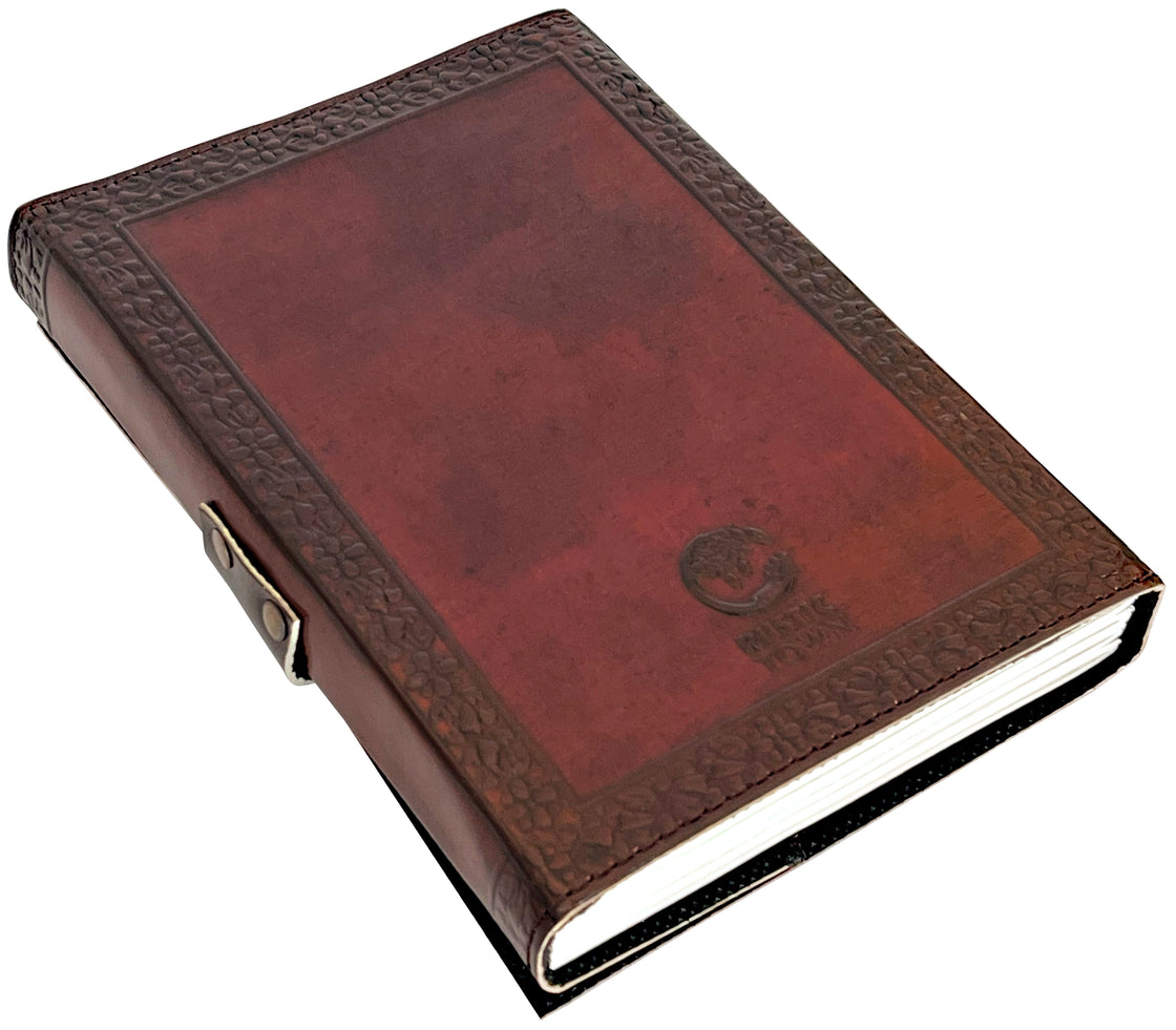 Utopian Leather Journal Lined Notebook with Semi-Precious Stone