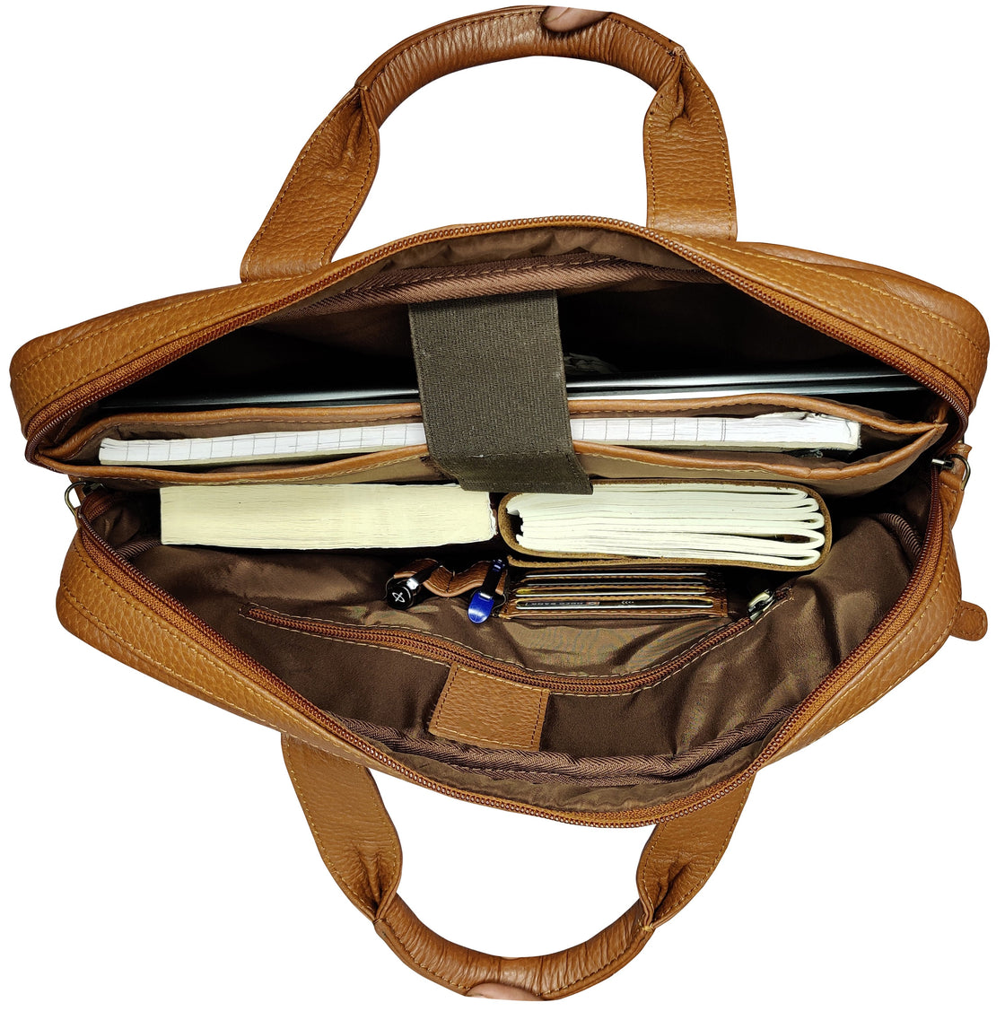 13.5 inch Vintage Crossbody Leather Laptop Messenger Briefcase Bag