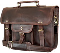 Hunter Buffalo 16" Classic Leather Satchel Briefcase Bag (Mulberry)
