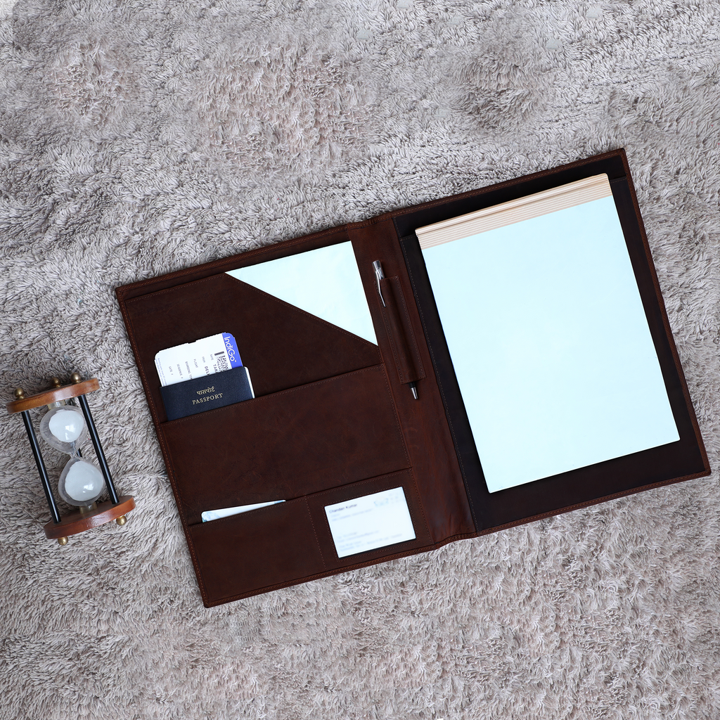 Royal Leather Portfolio (Dark Brown)