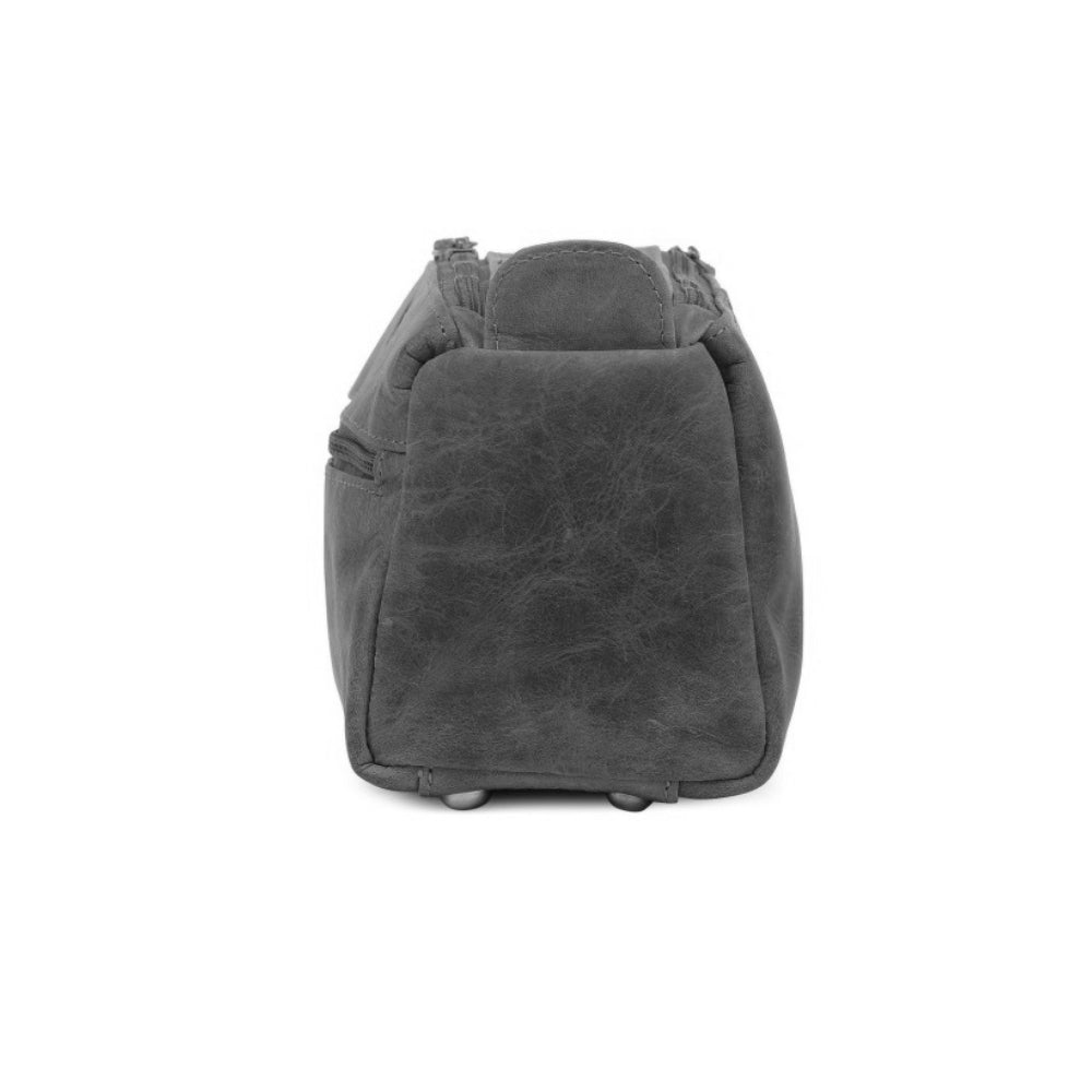 Leather Travel Toiletry Bag (Grey)
