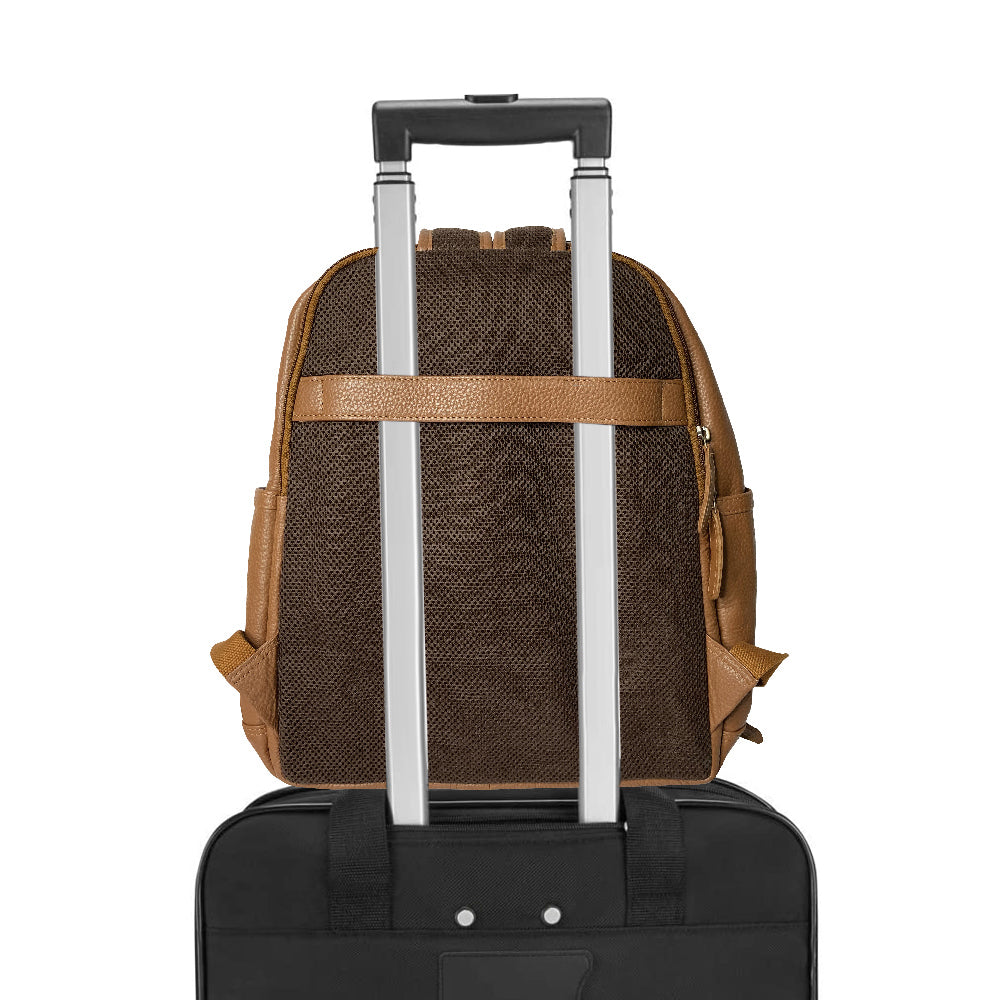 Genuine Leather Travel Backpack for Men Women