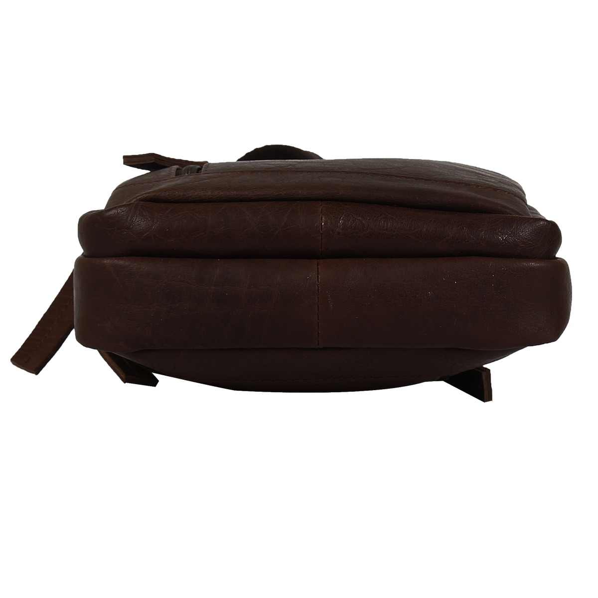Leather Sling Bag, Chest Shoulder Backpack for Men Women (Dark Brown)