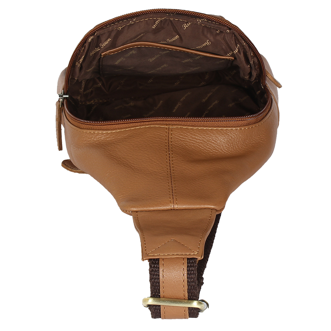 Leather Sling Bag, Chest Shoulder Backpack for Men Women (Brown)