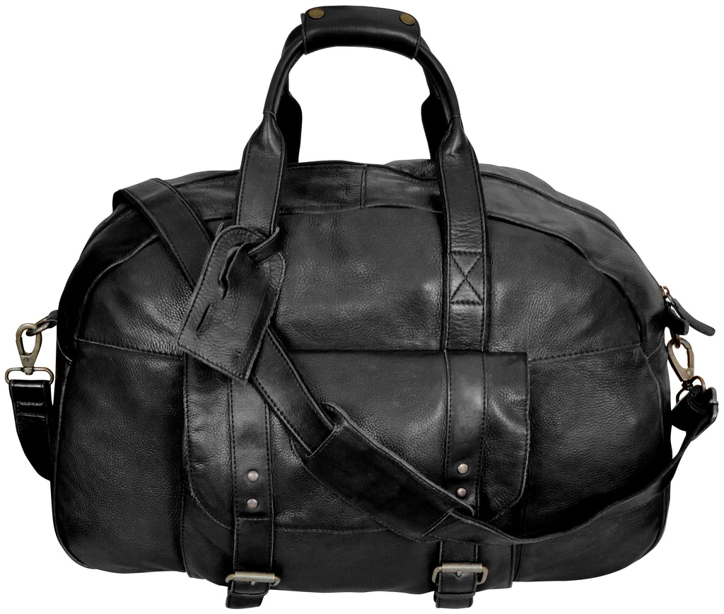 Casanova Leather Duffel Bag (Black)